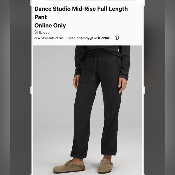 lululemon athletica Pants - LULULEMON Dance Studio Sz 4 Mid Rise Full Length Pants Drawstring ankle Sold Out
